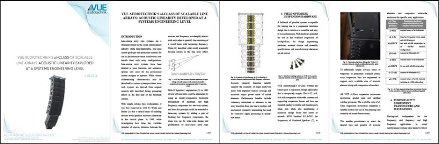 White Paper: VUE al-CLASS OF SCALABLE LINE ARRAYS: ACOUSTIC LINEARITY DEVELOPED AT A SYSTEMS ENGINEERING LEVEL (PDF)