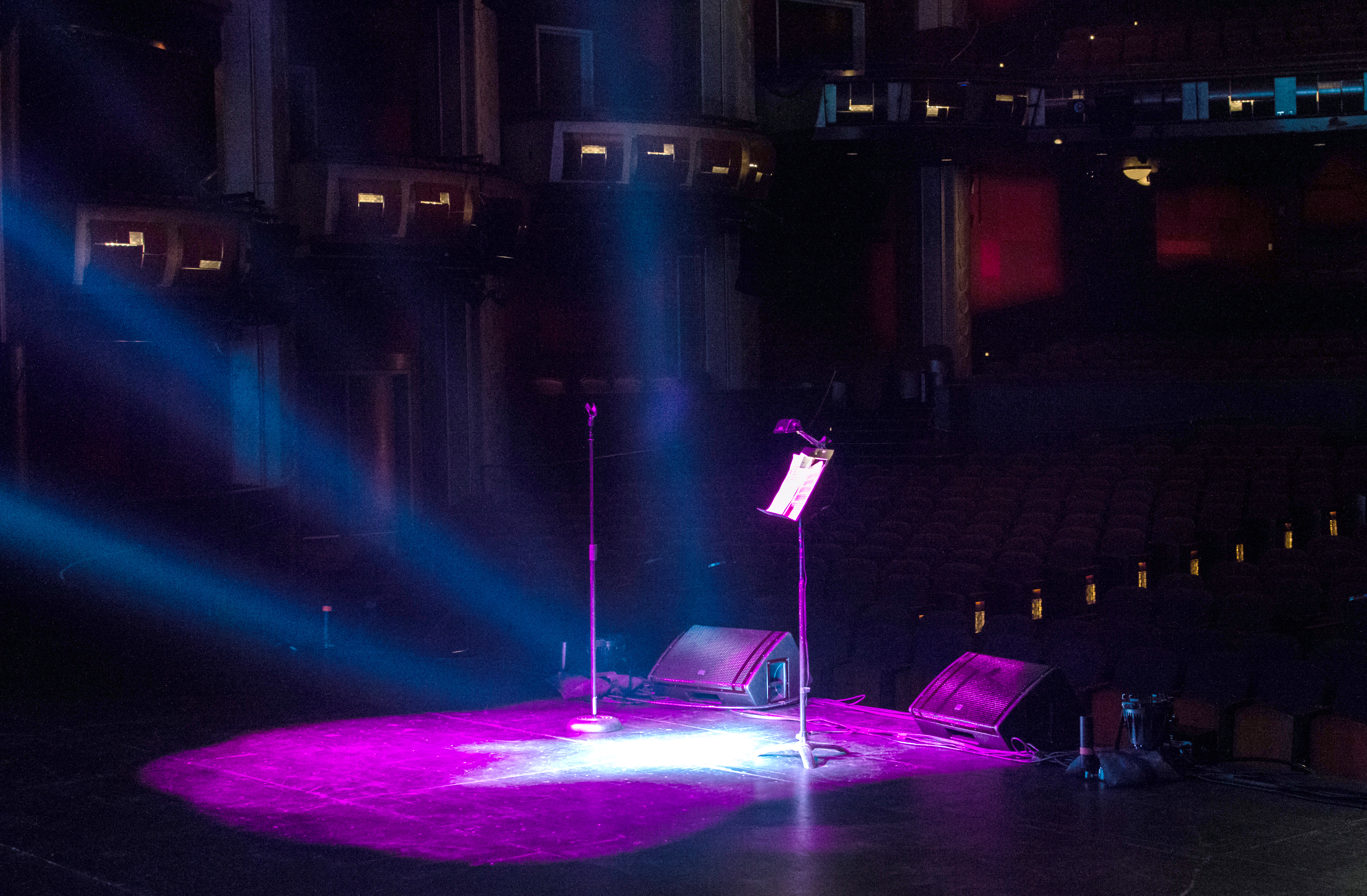 View of VUE monitors onstage, and into the Dolby Theater auditorium