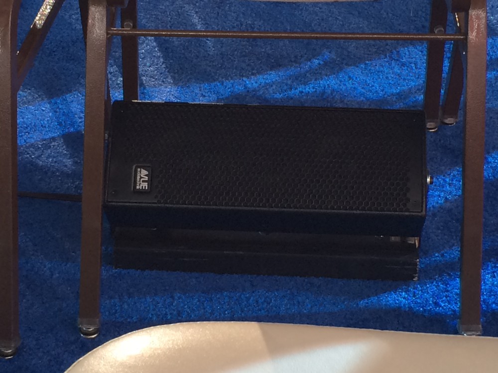 Close-up of the VUE i-Class speakers used for the CNN GOP debate.